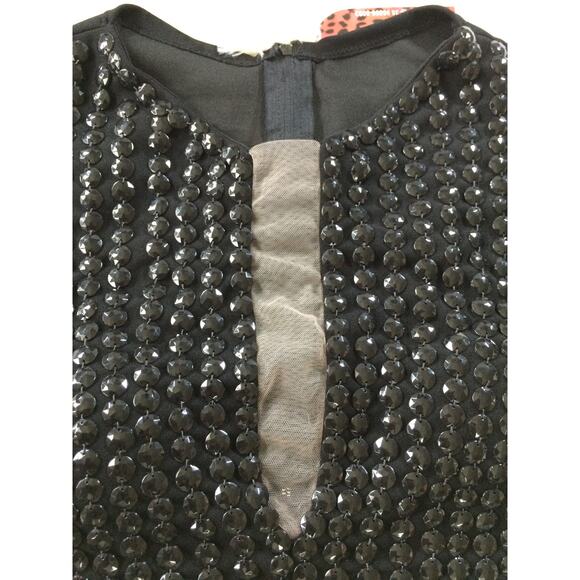 Black Romper front rhinestone details made to order in Brazil - Picture 2 of 6